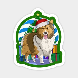 Shetland Sheepdog Dog Cute Santa Christmas Gift Magnet