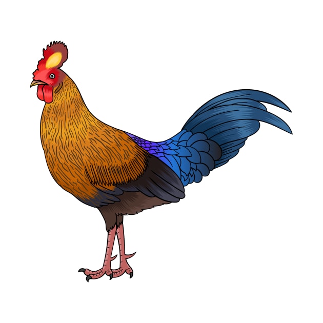 Sri Lankan junglefowl bird cartoon illustration by Cartoons of fun