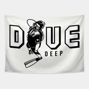 Dive Deep Office engineer programmer t-shirt funny saying Tapestry