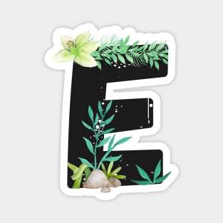 Letter E - Botanical English Alphabet, Name Initial Magnet