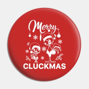 Merry Cluckmas Funny Christmas Chicken Pin