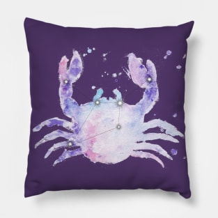 Cancer Galaxy Watercolor Pillow