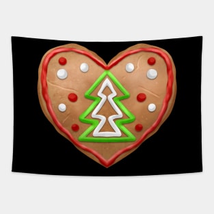 Gingerbread Heart With Christmas Tree For Christmas Tapestry