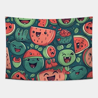 Excited Happy Watermelons Tapestry