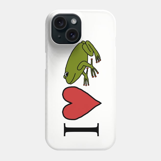 I Love My Cute Frog Phone Case by ellenhenryart