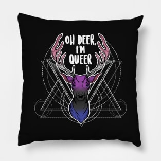 Genderfluid Oh Deer I'm Queer Pillow