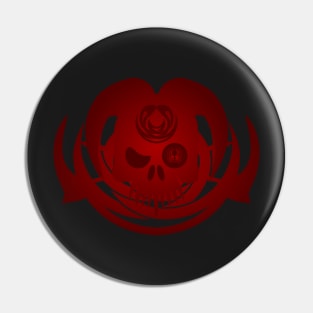 Red Demon Skull Pin