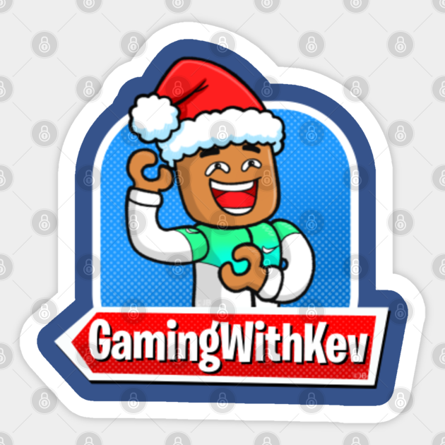Kev In A Christmas Hat Gamingwithkev Sticker Teepublic - gaming with kev roblox password