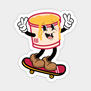 Skateboarding Cup of Ramen Noodles Magnet