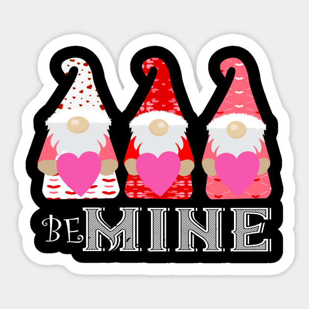 Download Three Gnomes Holding Hearts Cute Valentine Gift Three Gnomes Holding Hearts Valentines Sticker Teepublic