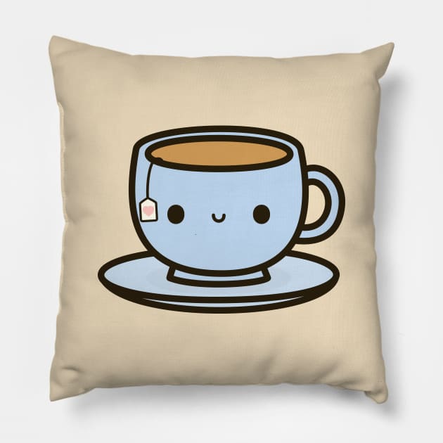 Cute cup of tea Pillow by peppermintpopuk