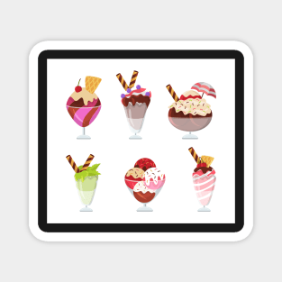 Ice Cream Sundae Fun Day Summer Vacation Vibes Cute Social Distancing FaceMask Magnet