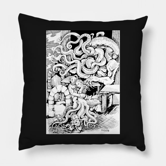 Cthulhu´s Home Pillow by HintermSpiegel