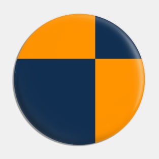 Two Colored Off Centered Square Pattern - Blue and Orange - Abstract and Minimal Throw Pin