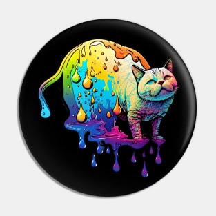 Colorful melting Cat design #1 Pin