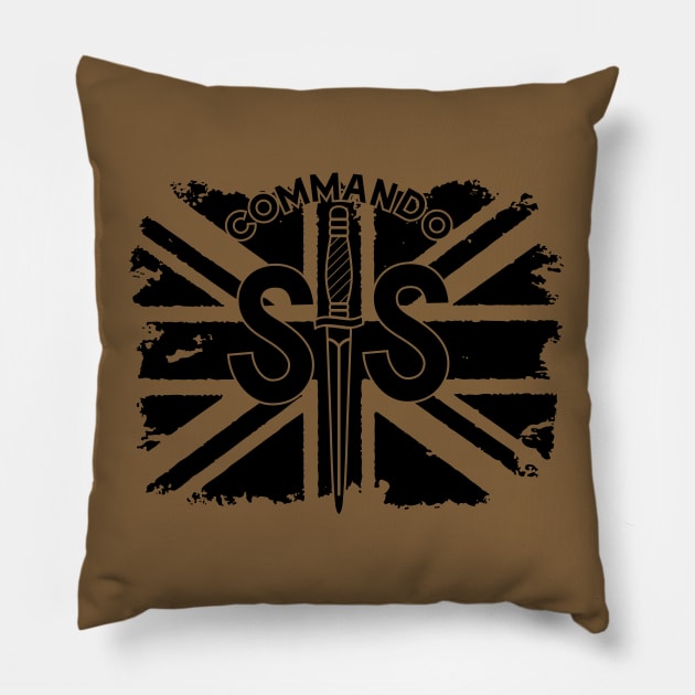 WW2 British Army No2 Commando SAS Badge with Union Jack Pillow by GRIM GENT