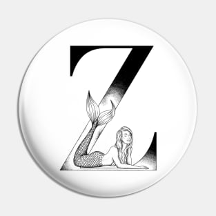 Mermaid Monogram Z Pin