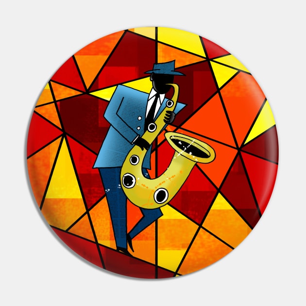 Jazz Band Saxophonist Pin by Scratch