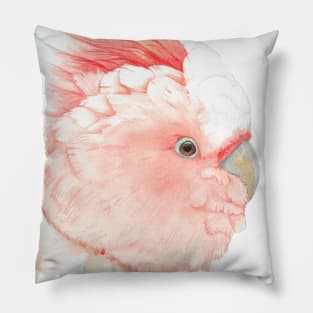 Watercolor Major Mitchells cockatoo portrait painting Pillow