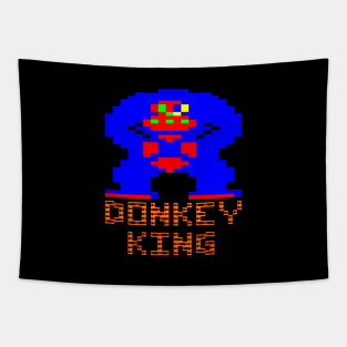 Donkey King Pixel Art - Retro Villains Tapestry