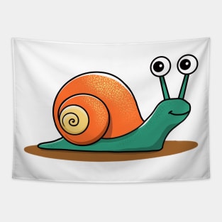 cute cartoony snail Tapestry