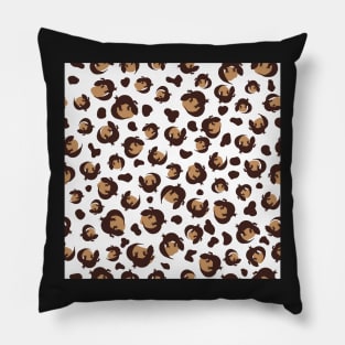 Leopard Gecko Print (White & Brown) Pillow