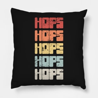 Vintage 70s HOPS Craft Beer Text Pillow