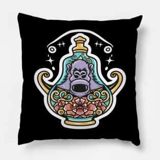 Gorilla in a Genie Bottle Pillow