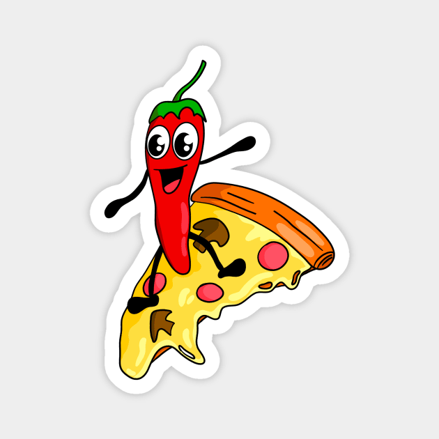 Pepperoni Pizza Surfing Magnet by Foxxy Merch