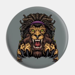 Lion with Dreadlocks Pin