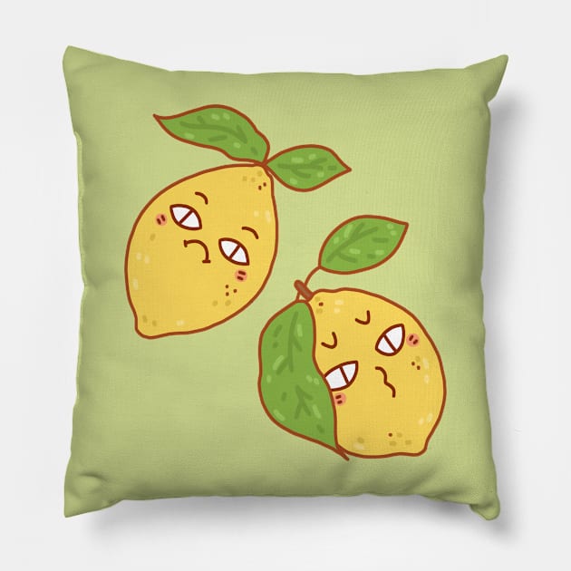 Sour Lemons Pillow by krowsunn