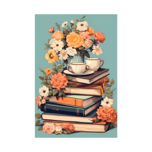 Books flowers and tea T-Shirt