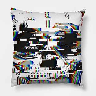 Graphic skull with glitch effect Pillow