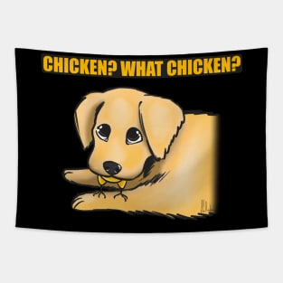 DOG EATS CHICKEN Tapestry