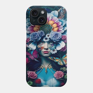 Floral Snark: Humorous Woman Graces Phone Cover Phone Case