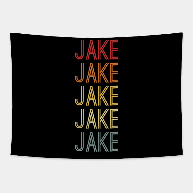 Jake Name Vintage Retro Gift Named Jake Tapestry by CoolDesignsDz