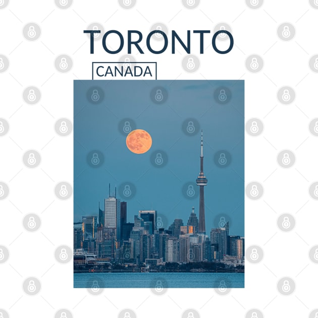 Toronto Ontario Canada Panoramic Skyline Cityscape Gift for Canadian Canada Day Present Souvenir T-shirt Hoodie Apparel Mug Notebook Tote Pillow Sticker Magnet by Mr. Travel Joy