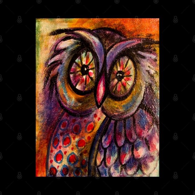 Whimsical Owl Painting by Heartsake