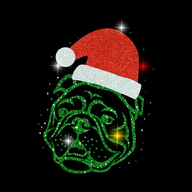 Christmas Santa Bulldog by TeeAbe