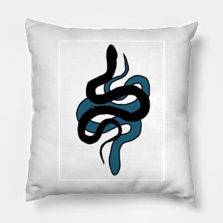 Black and blue snake Pillow