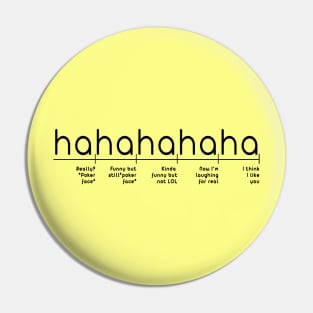 Levels of Haha Funny - Sarcastic Porker face - LOL to I think I like you Pin