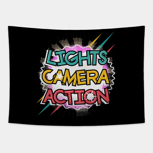 Lights Camera Action Tapestry by xeenomania