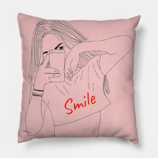 girl smile Pillow