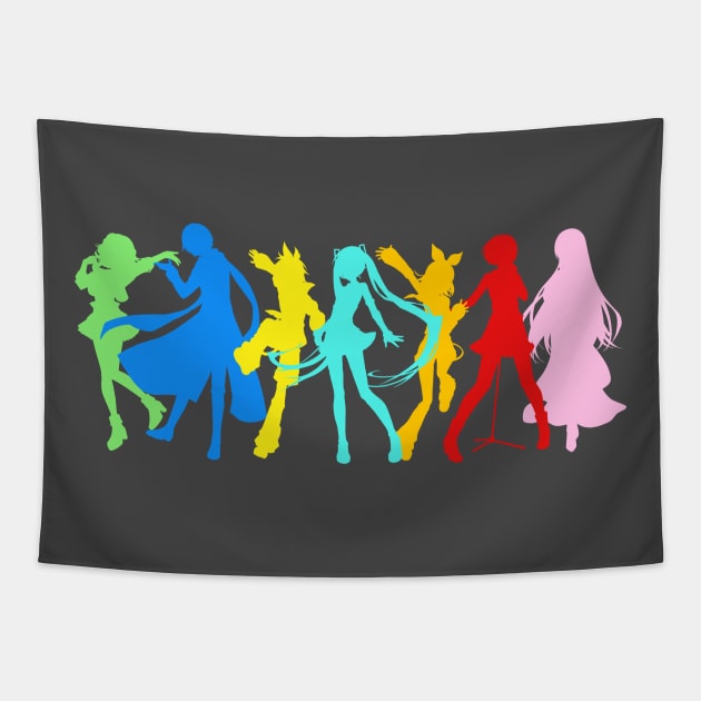 Vocaloid Group Silhouette Tapestry by katmh