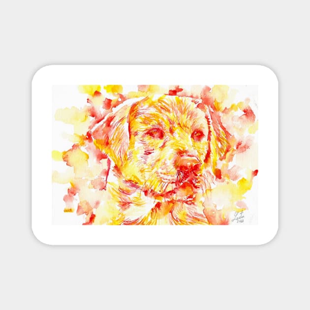 LABRADOR (GOLDEN RETRIEVER) - watercolor portrait .2 Magnet by lautir