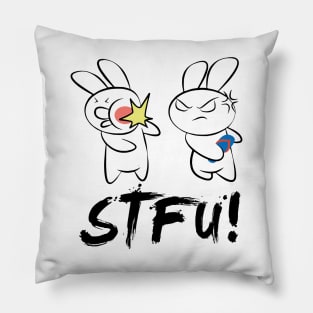 STFU ! Funny Bunny flip flop Slap Meme Pillow