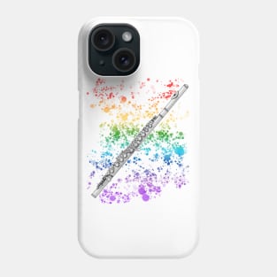 Flute Rainbow Colours Flutist Woodwind Musician Phone Case