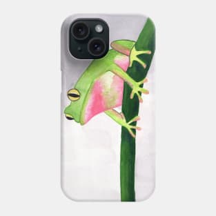 Cuttle little frog on a branch Phone Case