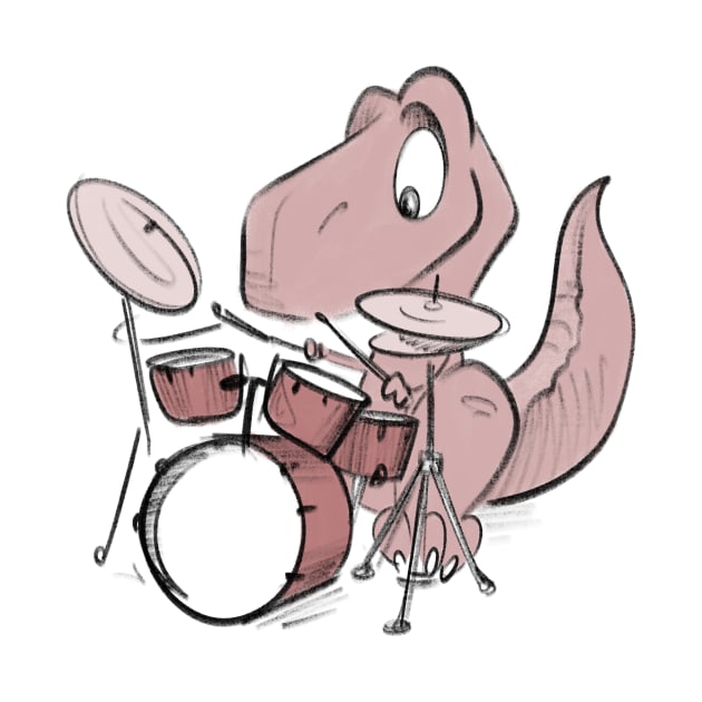 Dino drummer by Jason's Doodles