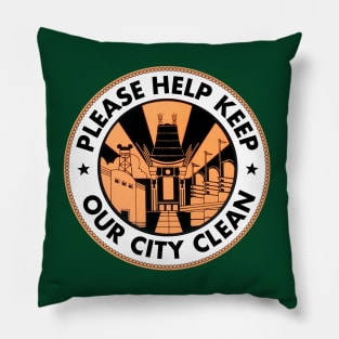 Please Help Keep Our City Clean Pillow